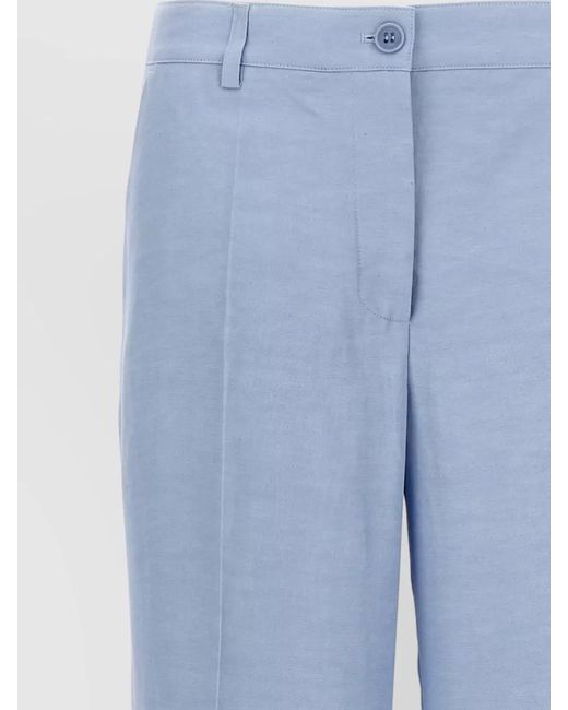 P.A.R.O.S.H. Blue Tailored Pants Belt Loops Pockets Pleats