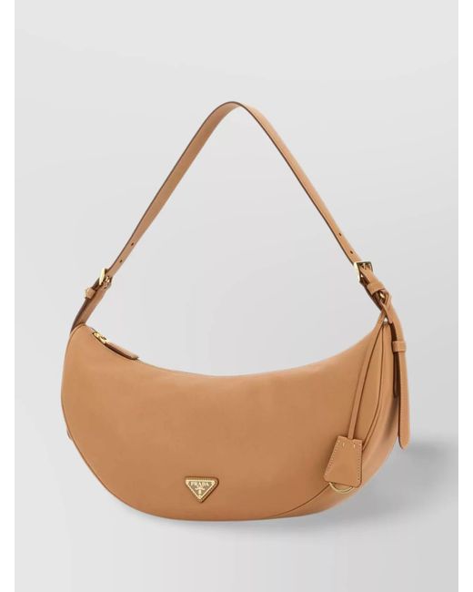 Prada White Large Calf Leather Shoulder Bag