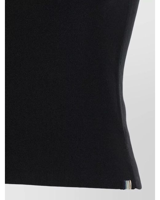 Extreme Cashmere Black High Neck Sleeveless Stretch Knit Top