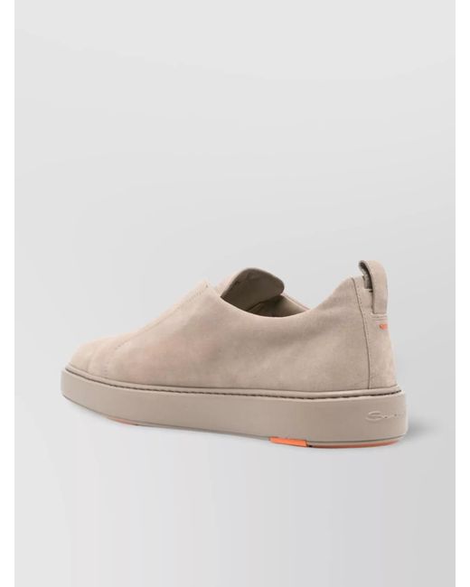 Santoni Natural Leather Slip-On Sneakers for men