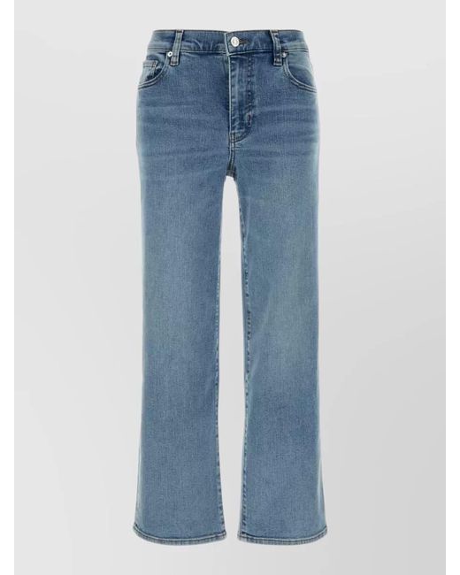 FRAME Blue Denim Straight-Leg Jeans