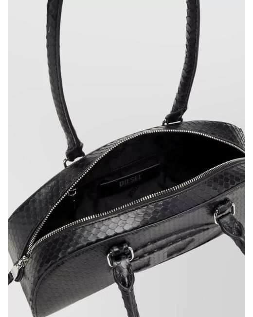 DIESEL Black Shoulder Bag Rectangular Shape Silk Nylon