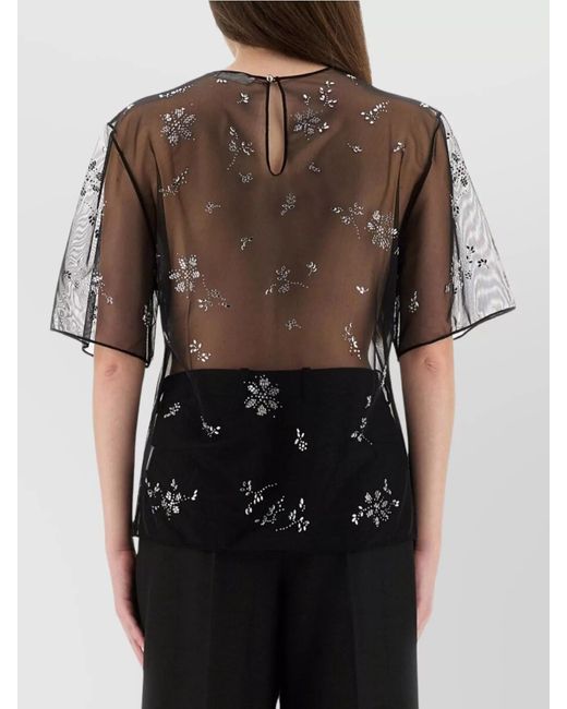 Rabanne Black Transparent Top With Applications