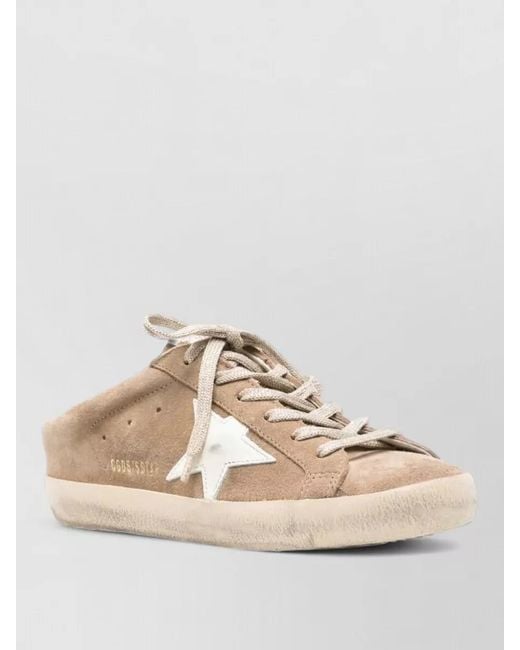 Golden Goose Deluxe Brand Natural Superstar Suede Sabot Lace Up Sneakers