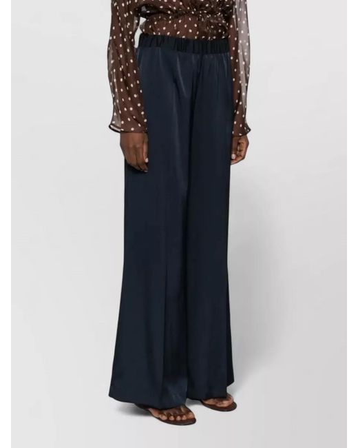 P.A.R.O.S.H. Blue Satin Wide Leg Trousers