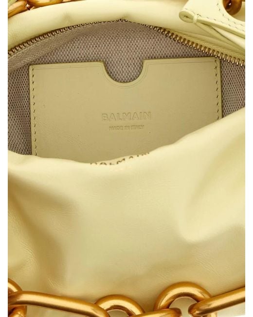 Balmain Metallic Sync Mini Leather Shoulder Bag