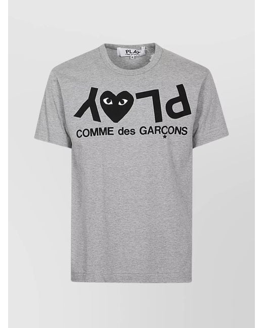 Comme des Garçons Gray Cotton Logo Print Short-Sleeve T-Shirt for men