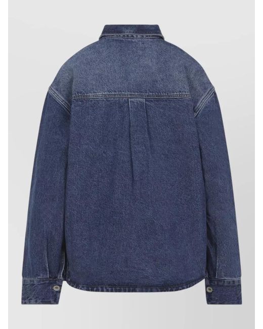Studio Nicholson Blue Cotton Denim Long-Sleeve Shirt