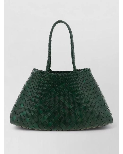 Dragon Diffusion Green Santa Croce Big Leather Tote Bag