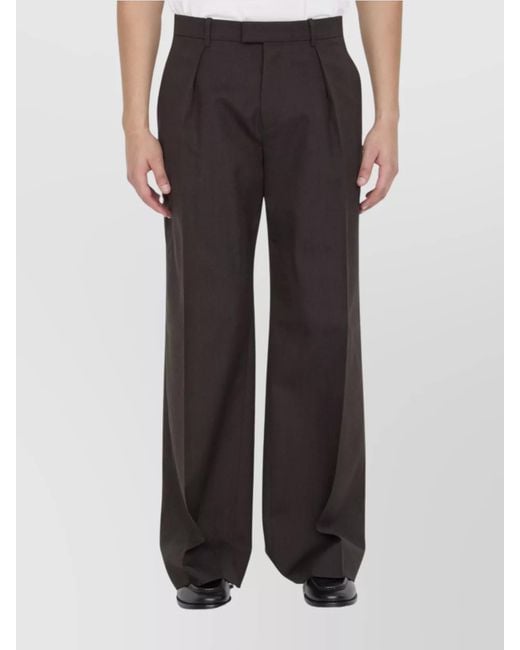 Burberry Black Wide Leg Wool Trousers for men