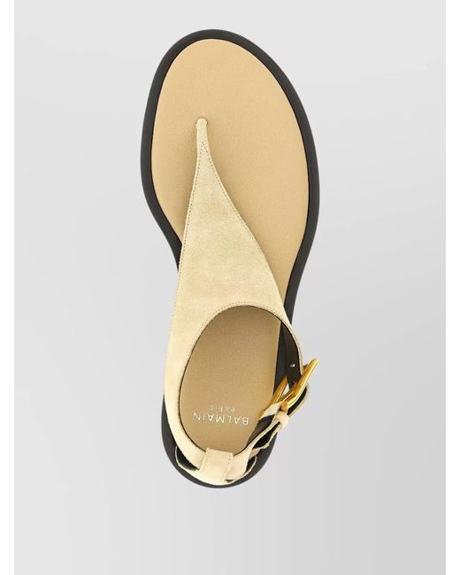 Balmain Natural Leather Anthem Sandals