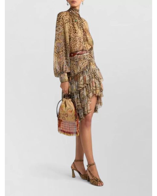 Etro Brown High Waist Skirt Paisley Animal Print