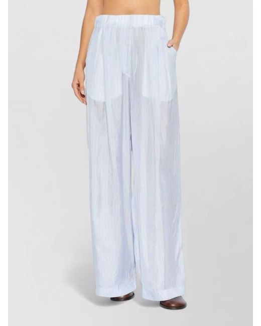 Dries Van Noten White Wide-Leg Trousers