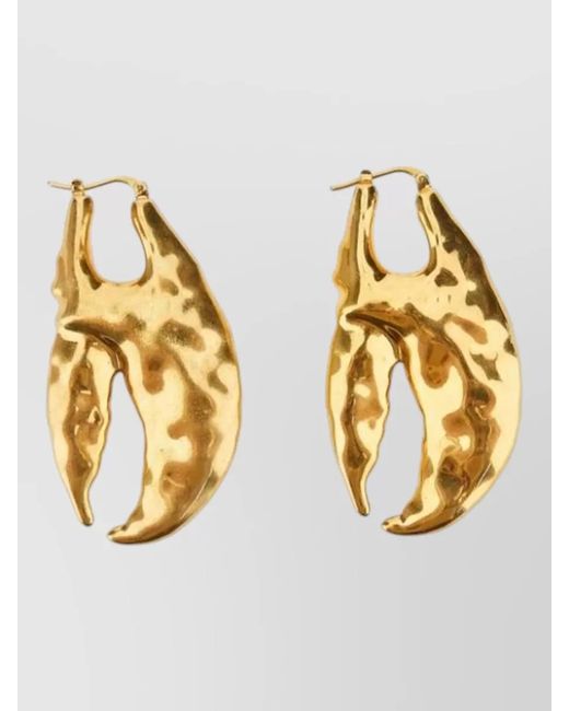 Jacquemus Metallic Homard Hoop Earrings Copper Brass Design