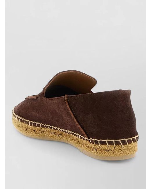 Tom Ford Brown Finn Suede Espadrilles Jute Sole Round Toe for men