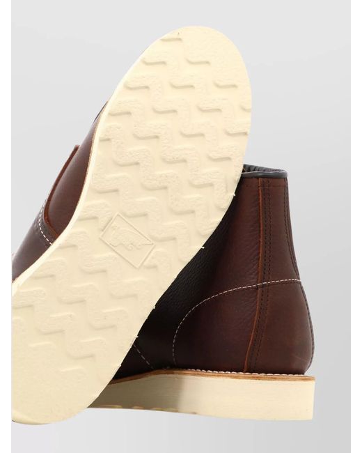 Red Wing Brown Leather Lace-Up Ankle Boots for men