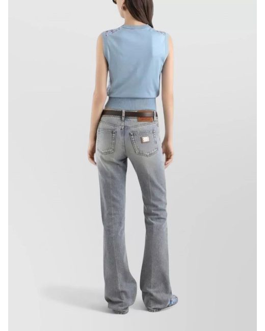 Dolce & Gabbana Gray Denim Five Pocket Trousers Faded Wash