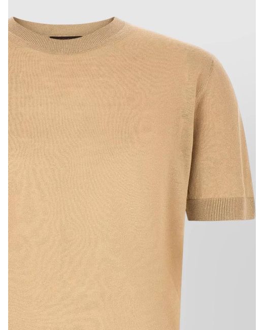 Zanone Natural Ice Lino Crew Neck Short Sleeve Sweater for men