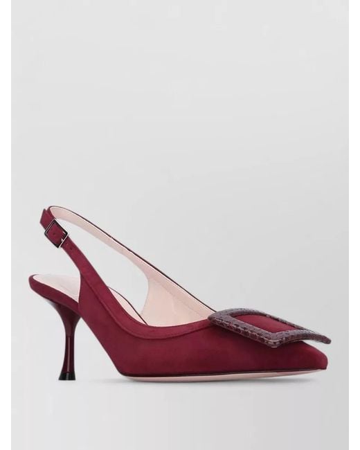 Roger Vivier Pink City Sling Pumps Pointed Toe Kitten Heel