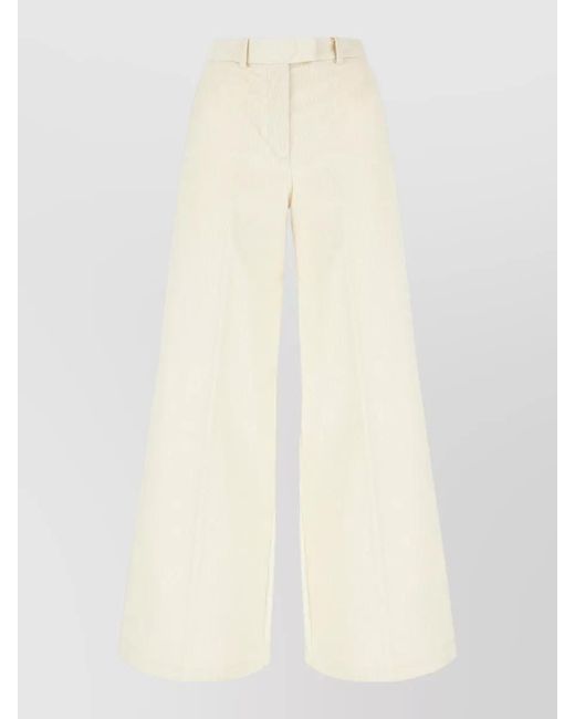 Ballantyne White Wide Leg Pants Back And Front Pockets