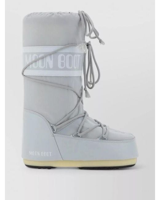 Moon Boot Gray Padded Knee High Platform Waterproof Boots