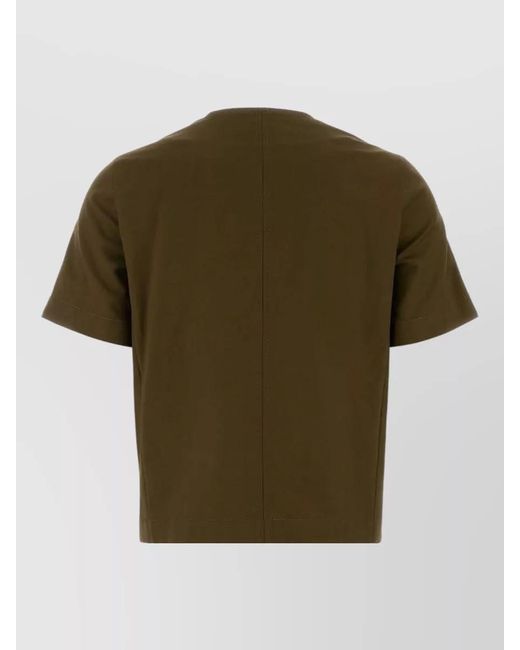 Max Mara Green Stretch Cotton Zanzara Blouse Short Sleeve