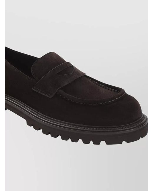 Giorgio Armani Black Suede Loafers for men