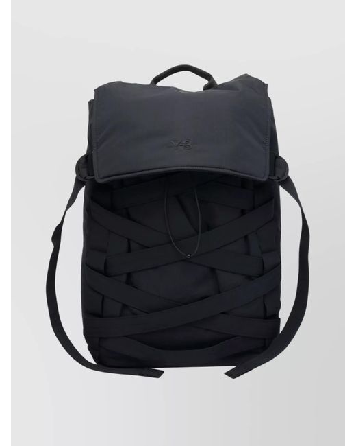 Y-3 Black Versatile Cinch Backpack Adjustable Straps for men