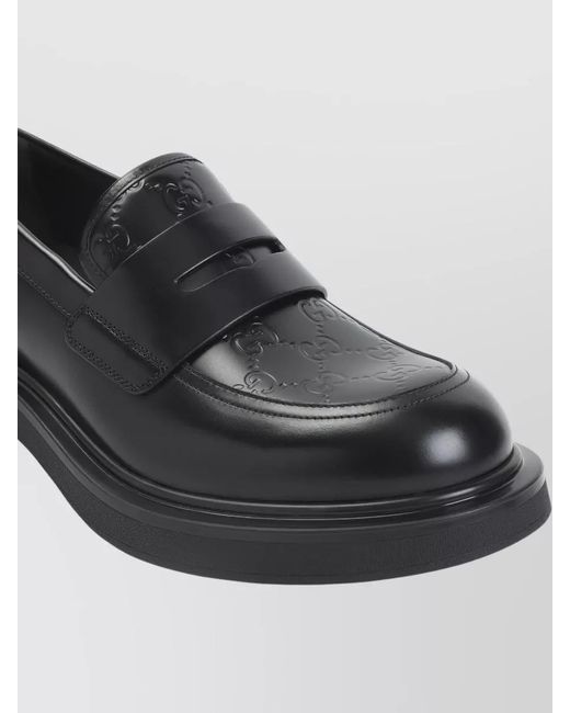 Gucci Black Leather Loafers for men