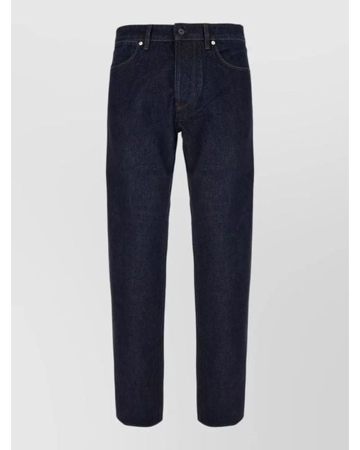 Stone Island Blue Denim Trousers Belt Loops Five Pocket Design for men