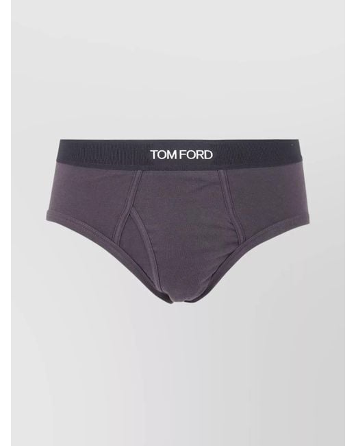 Tom Ford Purple Shaped Pouch Elastic Waistband for men