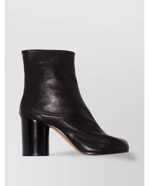 Maison Margiela Black Leather Tabi Ankle Boots