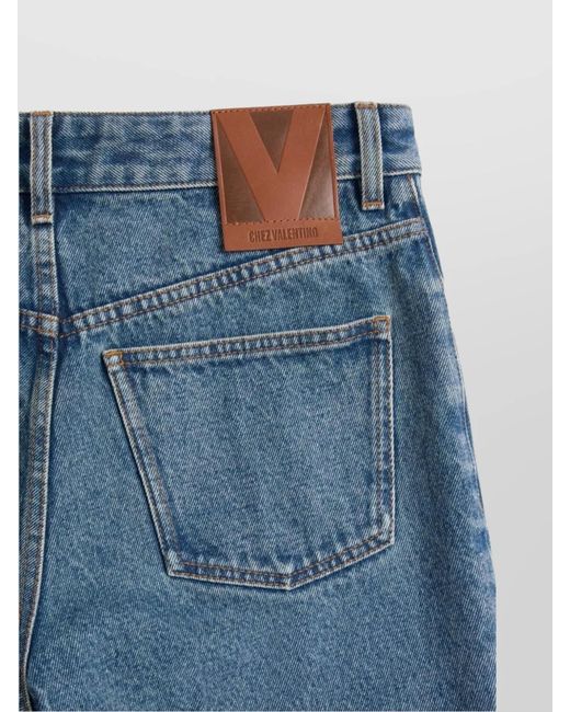 Valentino Garavani Blue Straight-Leg Trousers for men