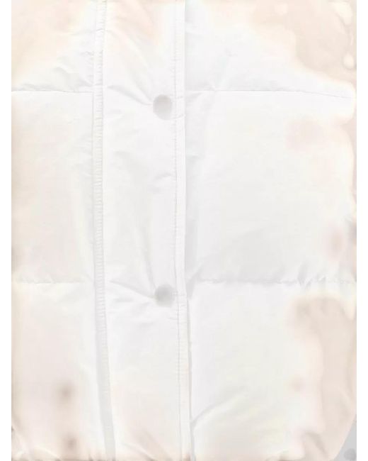 Brunello Cucinelli Natural Down Jacket Shearling Collar And Pockets