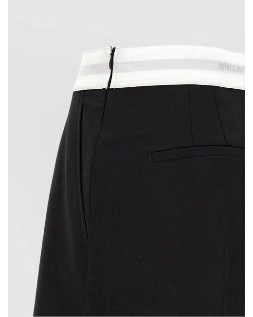 Alexander Wang Black Elastic Waistband Shorts With Back And Side Pockets