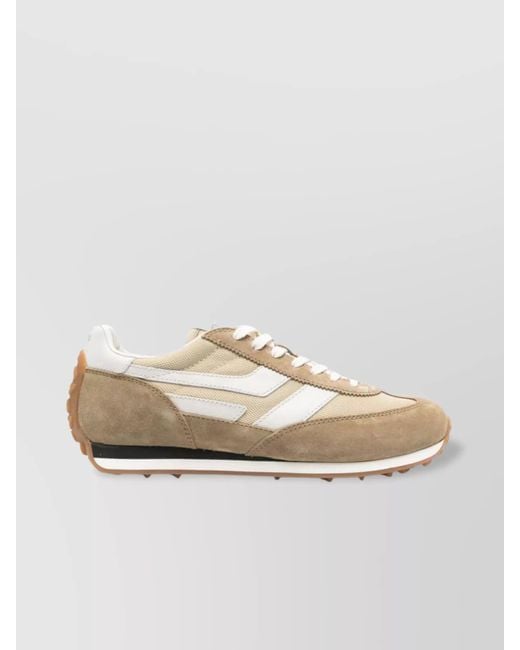 Tom Ford Natural Low Top Sneakers Featuring Suede Panels for men
