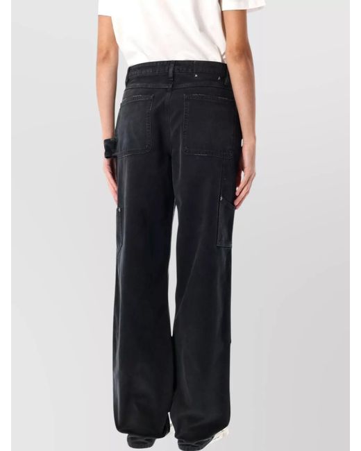 Golden Goose Deluxe Brand Black Denim Distressed Wide-Leg Trousers