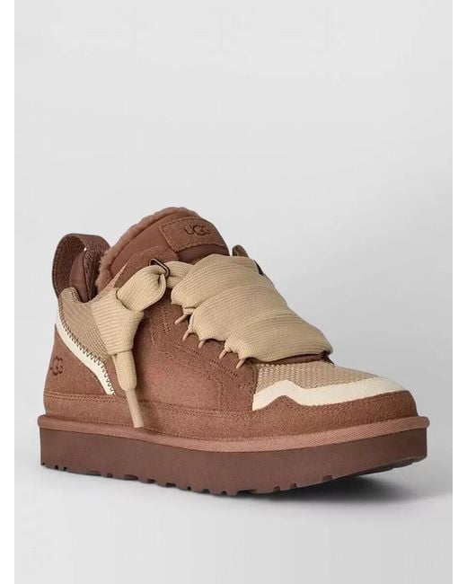Ugg Brown Low Sneakers Contrast Panels Pull Tab