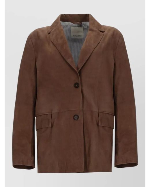 Max Mara Brown Leather Coat
