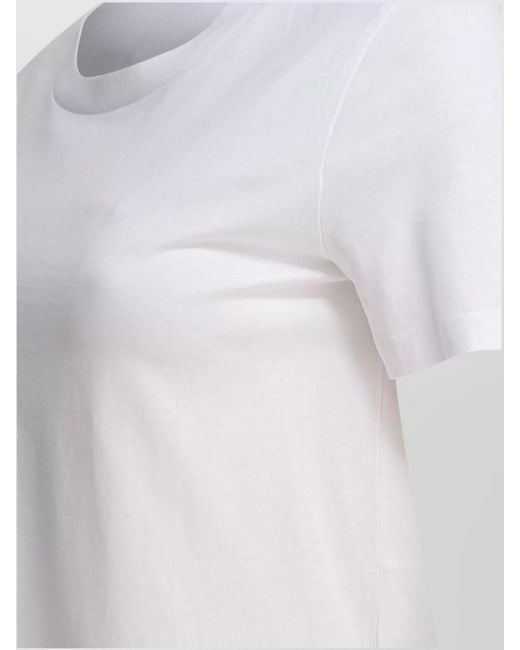 Max Mara White Basic Round Neck Short Sleeve Tops
