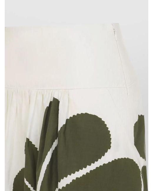 Farm Rio Green Bio Palermo Floral High Waist Midi Skirt