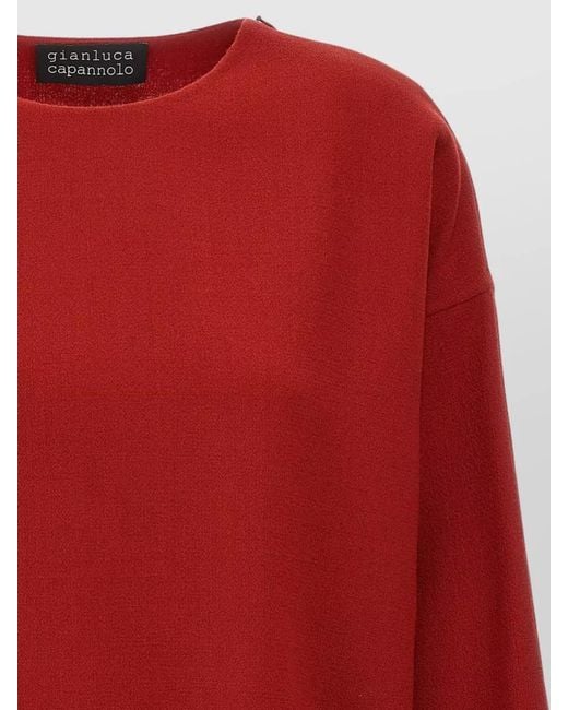 Gianluca Capannolo Red Bettina Top Three Quarter Sleeves Soft