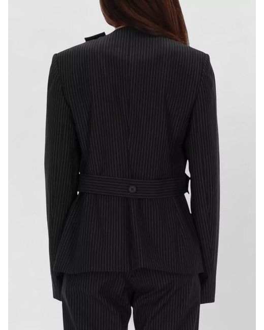 Courreges Black Pinstripe Blazer
