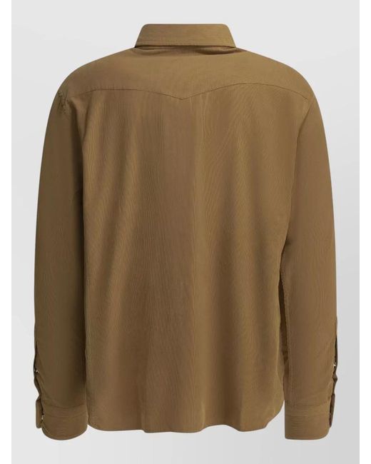 Tom Ford Green Corduroy Western Shirt for men