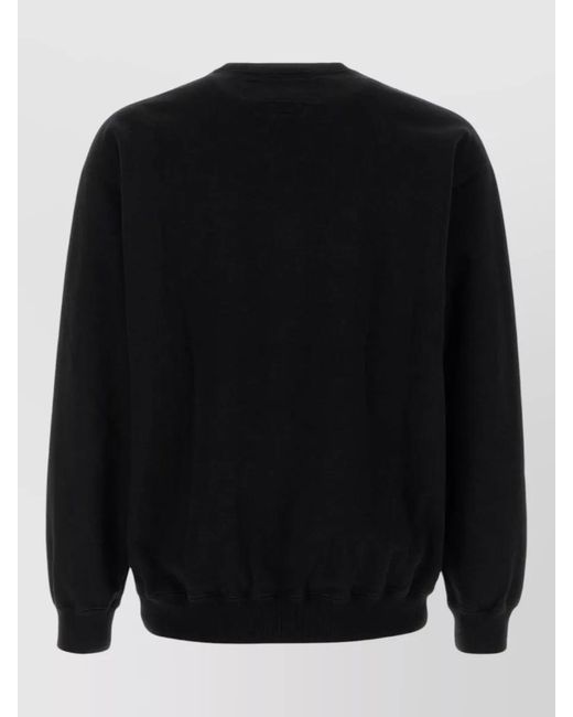Yohji Yamamoto Black Cotton Neighborhood Crew Neck Graphic Sweatshirt for men