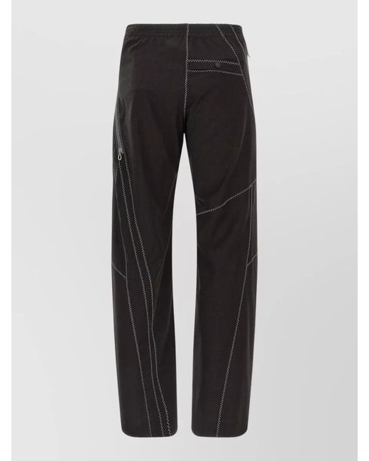 Kiko Kostadinov Black Virgin Wool Asymmetric Straight-Leg Trousers for men