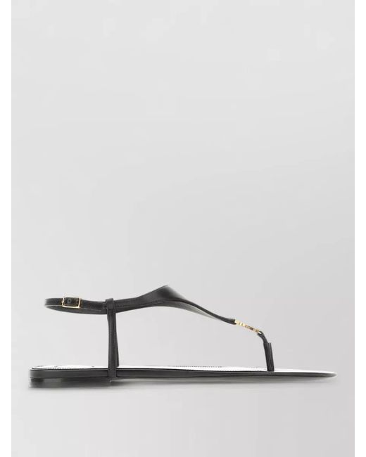 Saint Laurent Multicolor Cassandra Leather Sandals Flat Sole Straps