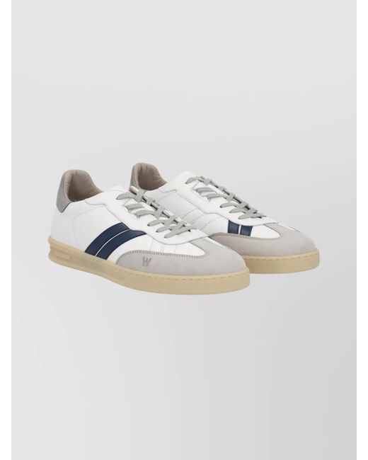 Woolrich Metallic Low-Top Sneakers With Round Toe And Stripes for men