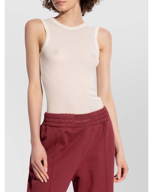 Halfboy Pink Ribbed Sleeveless Tank Top