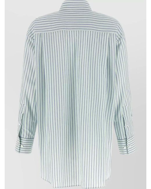 Xacus Blue Tessa Striped Shirt Long Sleeves Relaxed Fit
